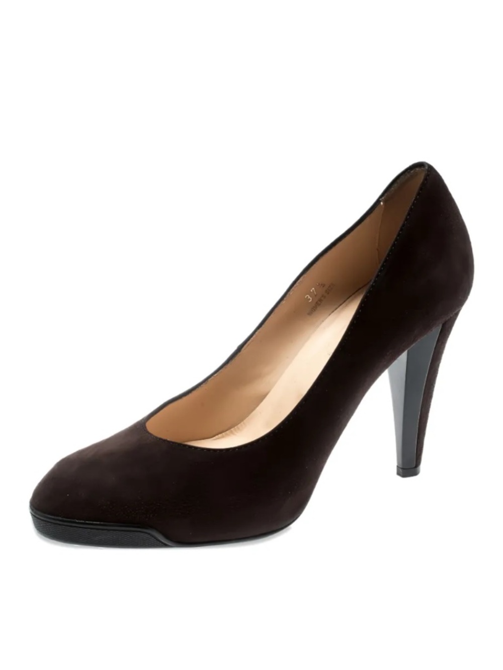Tod's Brown Suede And Leather Almond Toe Dress Covered Platform Pumps Shoes 37.5